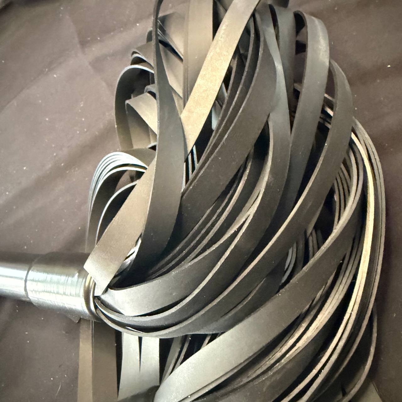 Pair of Large PVC Handle Floggers with 19" Rubber Falls and 8" Handle