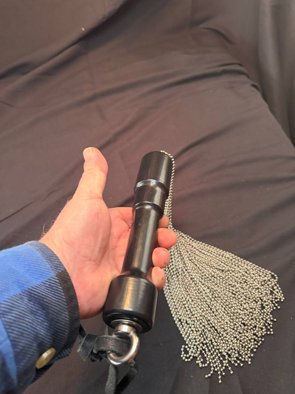 XL Beaded Chain Flogger - handcrafted stainless steel impact toy