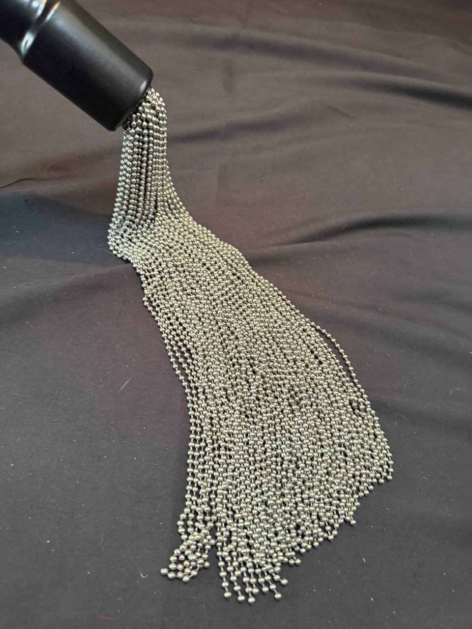 XL Beaded Chain Flogger - handcrafted stainless steel impact toy