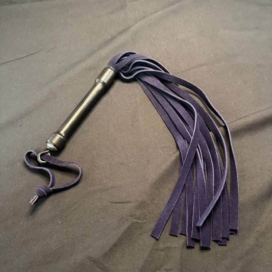 Small PVC Handle Suede Flogger with 14" Falls and 7" Handle