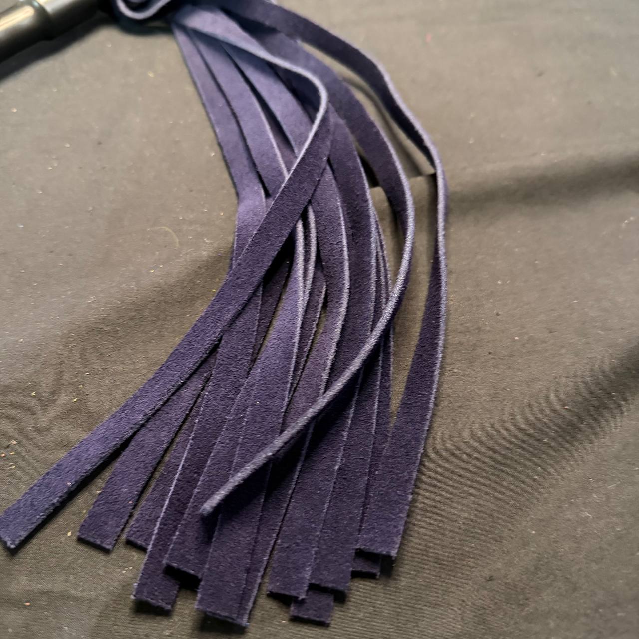 Small PVC Handle Suede Flogger with 14" Falls and 7" Handle