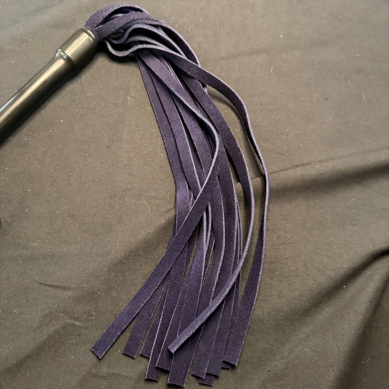 Small PVC Handle Suede Flogger with 14" Falls and 7" Handle