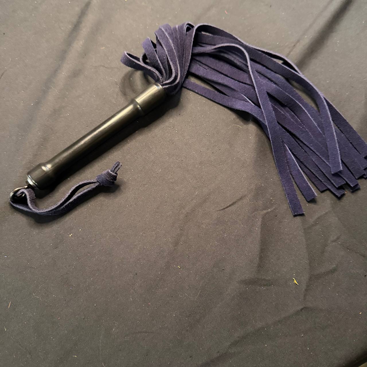 Small PVC Handle Suede Flogger with 14" Falls and 7" Handle