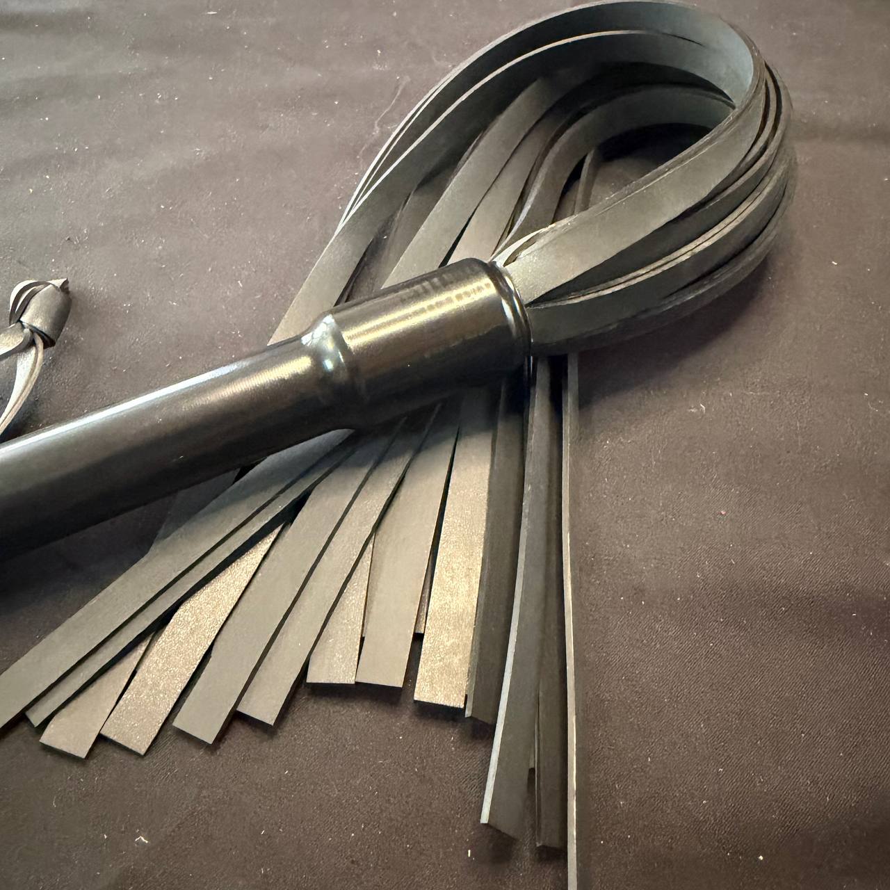 Large One Piece PVC Handle Flogger with 16" Rubber Falls and 8" Handle
