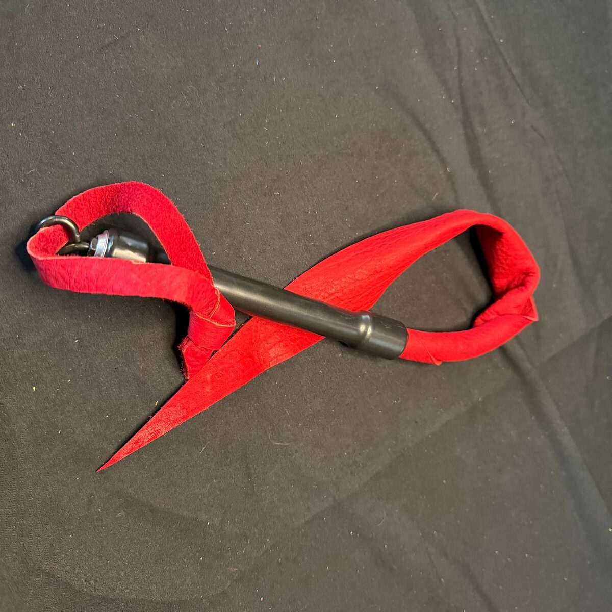 Red rubber handled dragon tail - 16 inch falls 7 inch handle